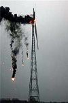 Burning Wind Turbine